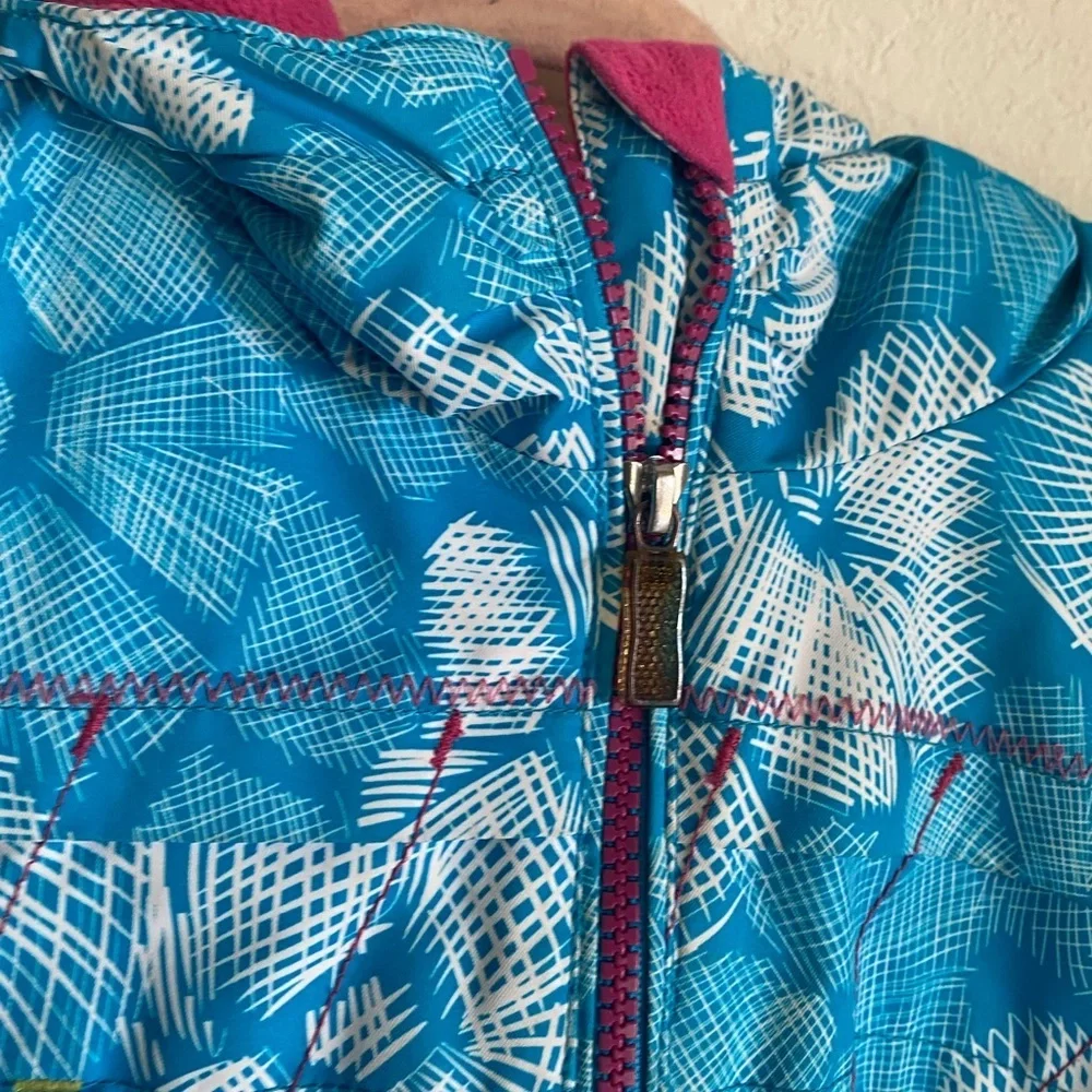 Obermeyer Aurora Jacket Kids Floral Print Insulated Ski Snow Jacket Blue/Pink 6